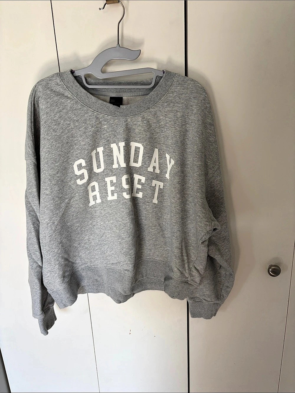 All In Motion Sunday Reset Crew Neck Sweatshirt Gray & White XL